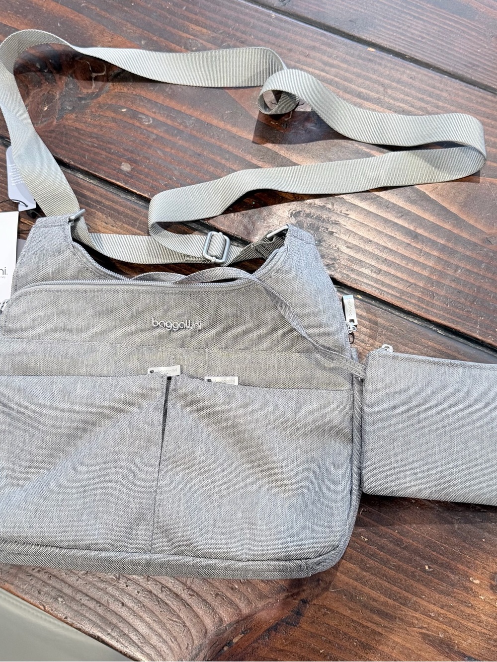 Baggallini Gray Crossbody Organizer Messenger Bag